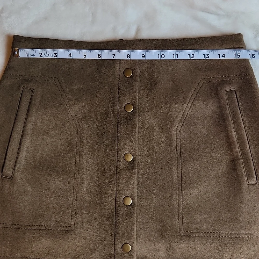 HFVE, Women's, Fall, Spring, Winter, Olive Green, Suede Like Skirt Mini Skirt